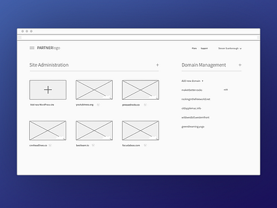 Early Dashboard Exploration content dashboard focus lab process ui ux wireframe