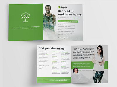 Shopify Direct Mailer Careers bi fold brochure careers direct mail green jobs mail mailer pamphlet print shopify typography