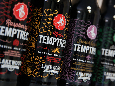 Lakewood Brewery Temptress Series all the pretty colors anchor beer beer label cherry craft beer dfw mermaid nathan walker screenprint