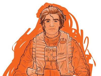 Poe Dameron Illustration illustration star wars