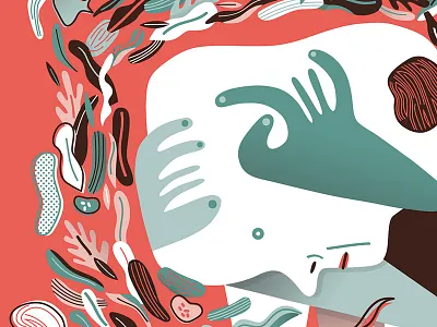 Reflexion anxiety barcelona diegomarmolejo flat illustration red reflexion texture vector