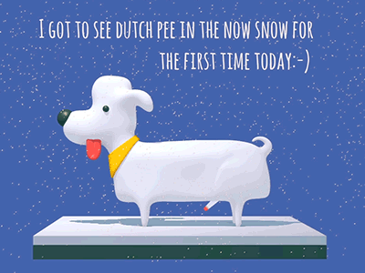 First snow in NYC yesterday:-) 🐶💦⛄️ 3d animation cg character illustration maya render vray zbrush