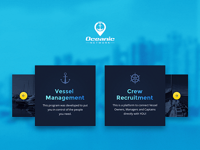 Split Cards Landing Page aqua landing layout management network oceanic page split vessel water