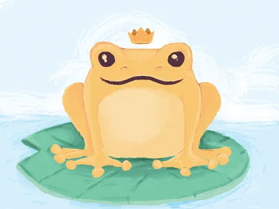 Stay Gold animal art crown digital frog gold illustration king vector