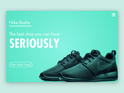 Daily UI 003 - Landing page 003 dailyui design interface landing nike page roshe ui ux