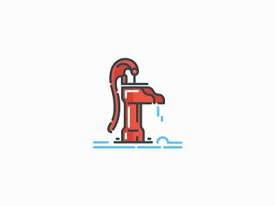 Old Victorian Hand Pump from India art daily desiconography design flat hand icon india line minimal pump vector