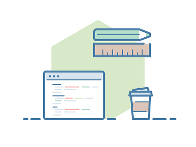 Develop Idea browser code design develop flat icons integration pencil programming ruler working place