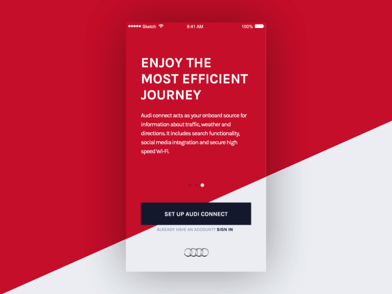 Sign Up Audi Connect App animation app dailyui design form gif mobile motion ui ux