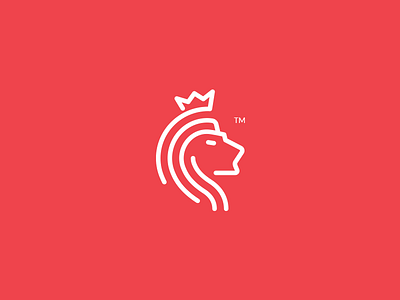 Royal brand crown king lion logo red royal