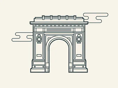 Triumphal Arch arch bucharest building lines monochrome outlines trimphal visualcookies