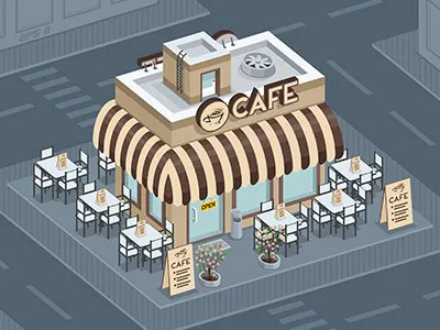 Coffee Shop architecture breakfast building burger business cafe cappuccino city coffee collection