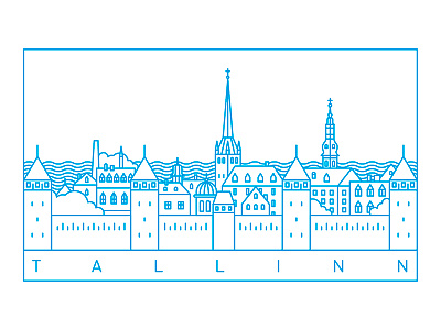 Tallinn architecture baltic building capital city estonia europe line art panorama simple tallinn thin