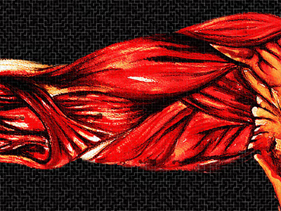 Arm acrylic illustration marker pen mixed media painting