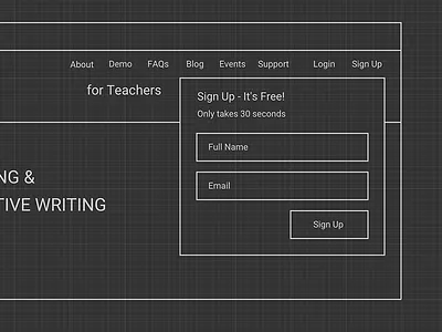 Signup Exploration design menus navigation signup ui ux wireframe wireframes