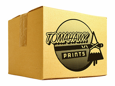 Tomahawk Prints branding halftone identity logo screenprint tomahawk