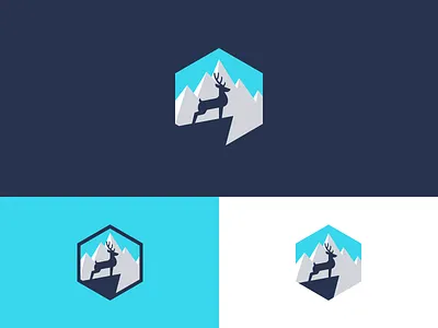 Kalm Logo animal antlers buck cliff deer logo mark mountains symbol