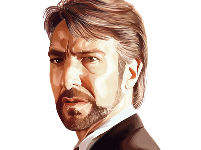 Alan Rickman tribute actor alan rickman art die hard digital digital art hans gruber illustration portrait rip tribute