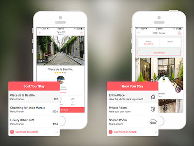 Airbnb Commerce Card airbnb app blog button card cards inventory ios iphone list ui ux