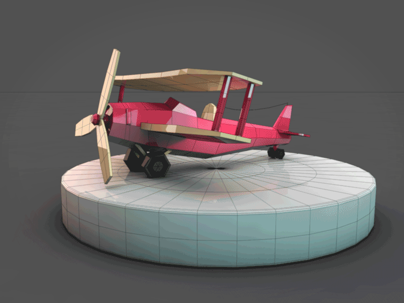 Avioneta Lowpoly 360 c4d cinema4d gif lowpoly plane