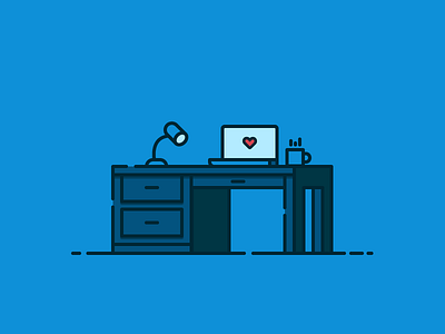 True Love coffee create design desk graphicdesignui icon design illustration lamp laptop setup ui web