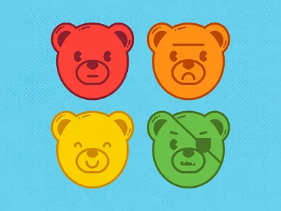 Gummy Basterds gummybears iconos icons illustration ilustración