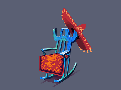 Rocking Chair chair concept design game interior kits mexican sombrero style