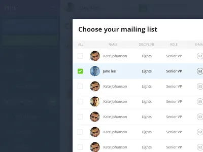 Create Mail List checkbox listing mail list mail listing
