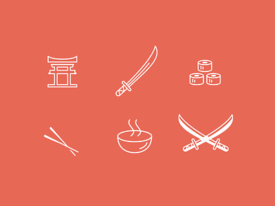 Sushi Icons icon line monoline simple sushi