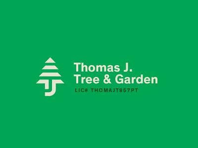 Thomas J garden green icon j logo mark monogram t tree