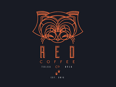 Red Coffee Co. coffee coffee company illustration logo ok oklahoma panda red red panda tulsa