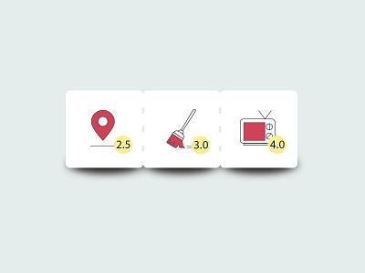 Hotel Facility Rating Icons amenities button cleanliness hotel icon illustration location rating set ui ux vector