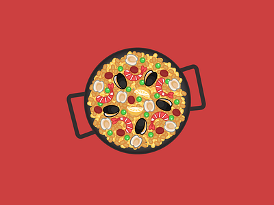 Food Fav: Paella clams food iillustration mussels paella peas sausage shrimp