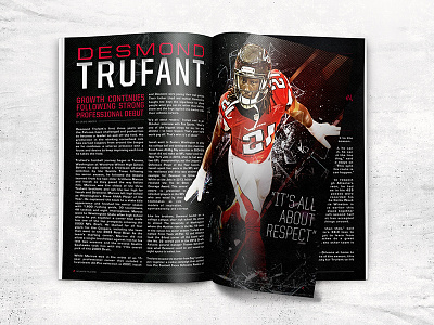 Trufant Feature Story atlanta falcons editorial football layout sports