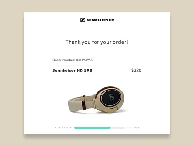 Daily UI #017 - Email Receipt 017 dailyui email headphones order purchase receipt sennheiser shopping ui ux