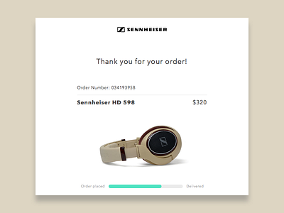 Daily UI #017 - Email Receipt 017 dailyui email headphones order purchase receipt sennheiser shopping ui ux