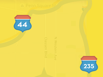 Crossroads highway icon map