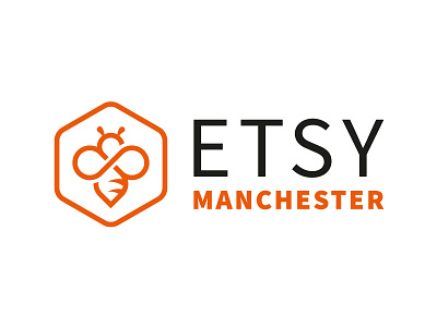 Etsy Manchester (UK) Logo bee etsy hexagon hive illustrator logo manchester vector worker bee