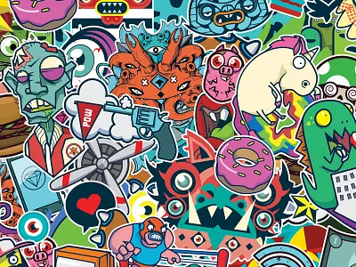 Pattern design all over print characters illustration monsters pattern