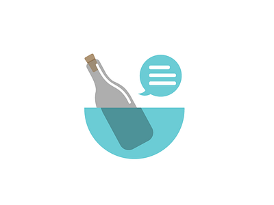 Message In A Bottle bottle chat icon illustration logo mail message water