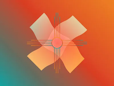 Sun gradient logo native american pictograph sun symbol