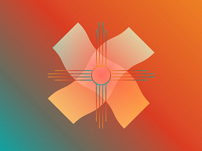 Sun gradient logo native american pictograph sun symbol