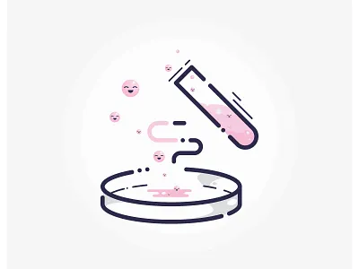 Happiness In A Petridish chemical happiness icon illustration