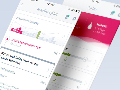 Period and Cycle Calendar App app design flat interface ios mobile period planer pregnant tracker ui ux