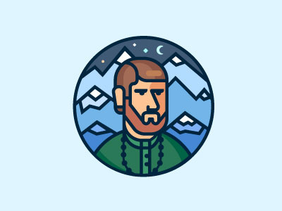 The Duke of mountains avatar duke flat illustration lineart man mountain person portrait sky vector