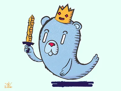 Beameaux, The Ghost Bear bear crown ghost illustration sword
