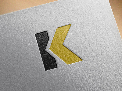 K black chevron geometric k simple yellow