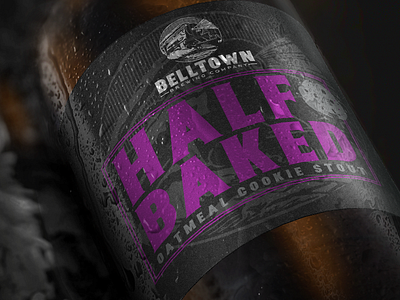 Half Baked Stout - Belltown Brewing Co. beer bottle brewery brewing color graphic design label letter logo packaging type typography