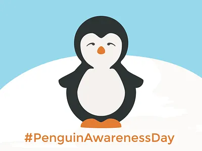 Penguin Awareness Day flat illustration penguin visualcookies