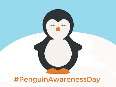 Penguin Awareness Day flat illustration penguin visualcookies