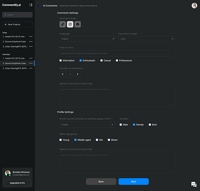 AI Prompt Settings ai ai design ai page ai template craxinno craxinnotechnologies design figma figma design graphic design page page layout prompt setting settings settings page software development ui ui design uiux